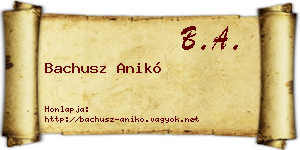 Bachusz Anikó névjegykártya