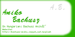 aniko bachusz business card